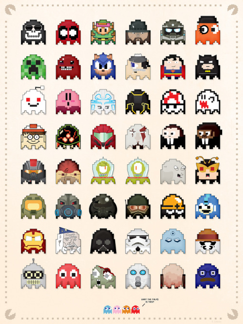 otlgaming: EVERYONE AS PAC-MAN GHOSTS Artist Ryan Coleman created this awesomely massive collection 