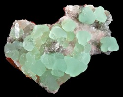 Mint-Green Smithsonite On Clear Hemimorphite Crystals