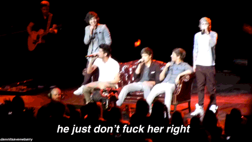 damnitsavemebarry:  Louis deciding to be clever and change the lyrics while staring and smiling at harry the whole time {x} 