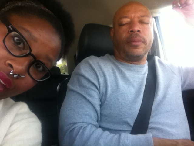 me and my dad on our way to get sushi earlier today. We&rsquo;re watching Captain