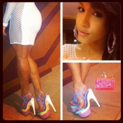 rosaacosta:  Dress @msdecordon -Accessories @itsrichgirlz -Shoes Versace - Clutch Kate Spade (Taken with Instagram) 