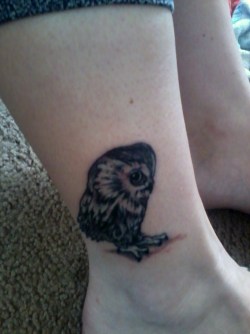 fuckyeahtattoos:  i absolutely love owls. they are unique and stand for wisdom, integrity, mystery, and they are very spiritual animals. My friend and i did this together &lt;3 