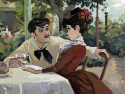 wondernez:   eatsleepdraw:   What if Disney did a movie, that was animated like it was a moving Impressionist painting? I did this in an attempt to conjure up some imagery!     