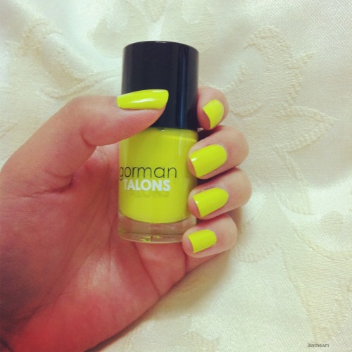 Gorman &lsquo;Lime&rsquo; nail polish. Please. I know it&rsquo;s really acid yellow.I also bought a 