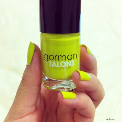 Gorman &lsquo;Lime&rsquo; nail polish. Please. I know it&rsquo;s really acid yellow.I also bought a 