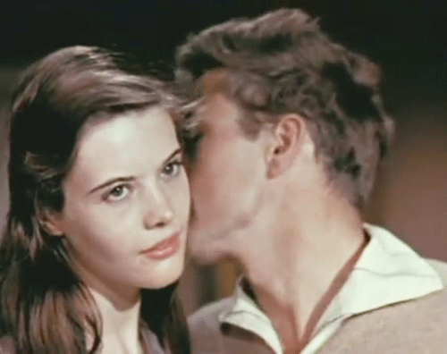 breathingvioletfog:  James Dean and Lois Smith in a 1955 screentest for East of Eden