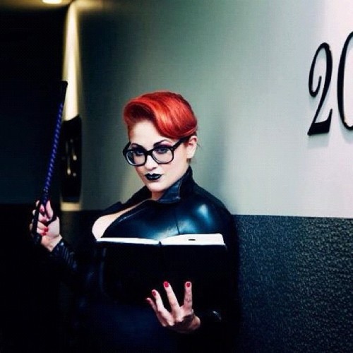 vivicadelicious:  My live bondage shows will begin commencement in July! I’m so excited! Photo by @maddame  💗💗 #fetish #bondage #bdsm #mistress #slave #kink #dominatrix #femdom #whips #redhair #redhead #glasses  (Taken with Instagram)