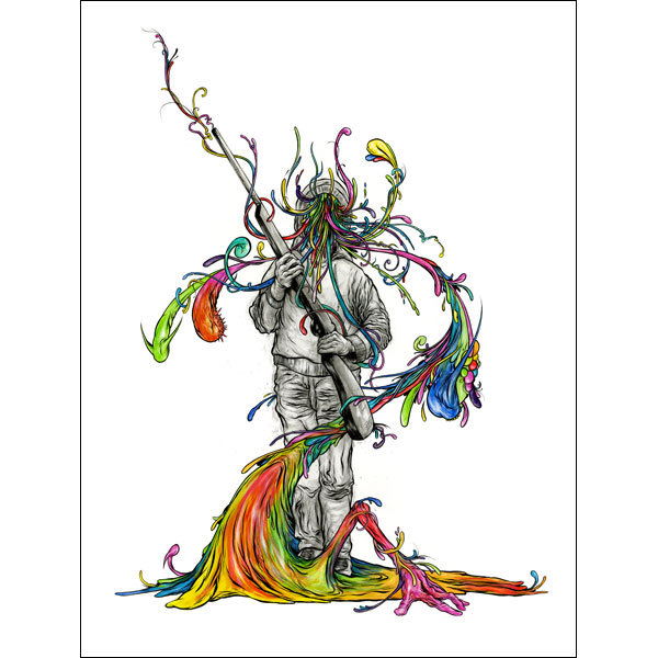 vintagevegan:   In celebration of Father’s Day here is Alex Pardee’s print “The