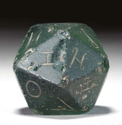 maw-of-triskaidekathon:  thephantomsquee:  jemimaaslana:  mapsanddesirefrustrated:  widdershinsgirl:  thesem:  Oh wow it’s a d20 from 2nd Century Rome Best part? The lot notes:  Several polyhedra in various materials with similar symbols are known from