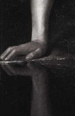 Caravaggio, Narcissus (detail), 1597