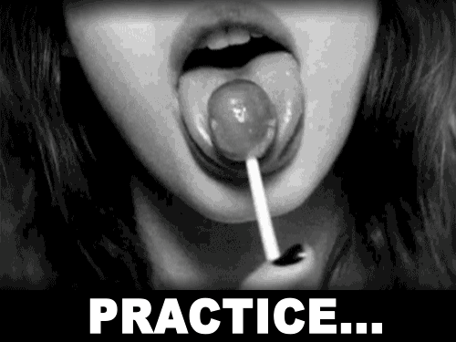 asiangirlheartswhiteboys: every-seven-seconds:  Practice makes perfect.  I personally rather practice on a cock, but a lolly works too!  lol 