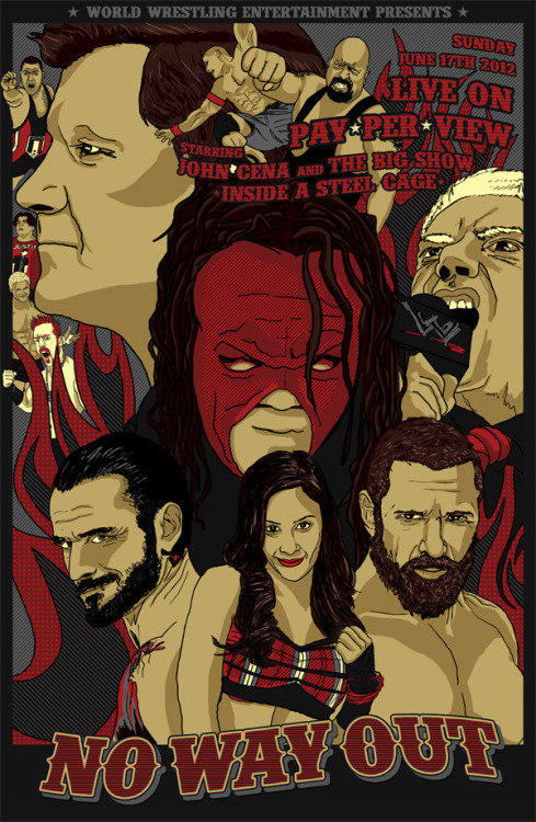 WWE No Way Out 2012 Vintage Poster Print Available at http://wild7even.deviantart.com/art/WWE-No-Way