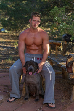 dogswithdudes:  (via good looking shirtless man and his dog | Rob Lang Images) 