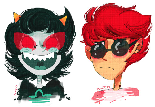 Oh, I owe derpitstea a red haired Dave Strider! U^U added Terezi for fun.