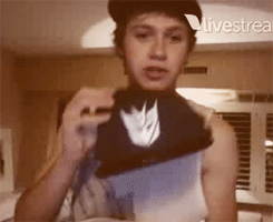  Niall and Josh twitcam - niall showing us his flatcaps 