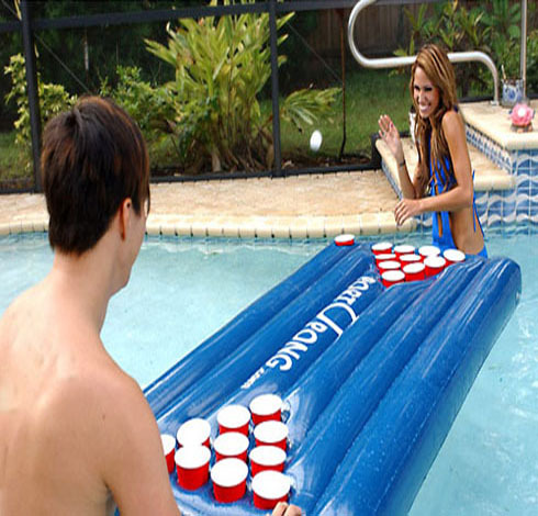 Inflatable Beer PongWhether on land or sea, a true party should never be without a beer pong table. 