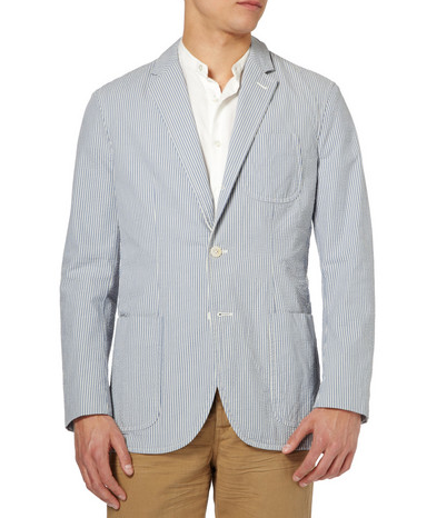 It’s on sale: Polo Ralph Lauren seersucker blazer – I’ve written about seersucker before, and this looks like a pretty good deal. Down to $118.50 and available in every size. Plus, I’m a fan of the details on the jacket: a 3/2 roll stance, patch...