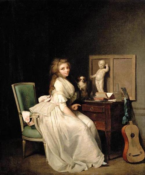 mesbeauxarts:Louis-Léopold Boilly. A Lady Seated at her Desk. 18th-19th century.Oil on canvas.Privat