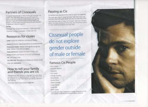 transformfeminism:  crankyskirt:   How do you have sex?Cis people can be very inventive with their bodies.   CHOICE (Cis Heroes Organizing Internal Cis Empowerment)  I. Just. Died!  this is great 