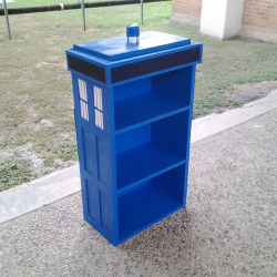 alantronics:  Making a Simple Tardis Bookcase ================ ~ ์ + 15 hours (lots of it in between waiting for paint/ wood glue to dry) bill of material: 1. structural (use screws)     4 pcs - 11.25” x 0.75” x 18” (sold as 12” by 1”,