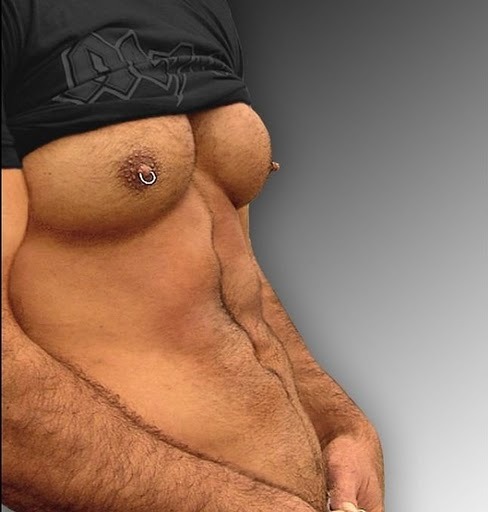 Gay men nipple pec