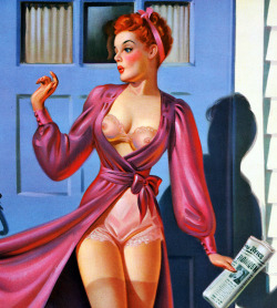 vintagegal:  “A Grand Slam” (detail) by Art Frahm, 1943 