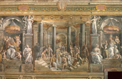 The Baptism of Constantine, by the school of Raffaello Sanzio, Giovan Francesco Penni and Giulio Rom