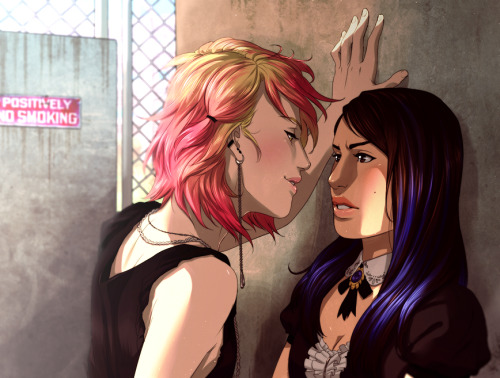 luckypressure-blog:  Faberry Week: Skank!Quinn x Goth!Rachel 