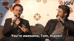sailorloki:  Psst, Tom. Your fangirl is showing. (x)  