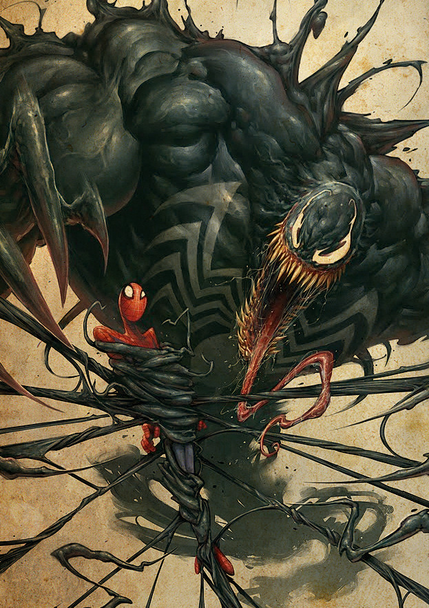  Venom &amp; Spider-Man illustration by Blaz Porenta 