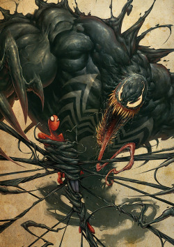  Venom & Spider-Man illustration by Blaz