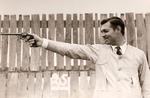 Movie legend Clark Gable gets in some target practice.