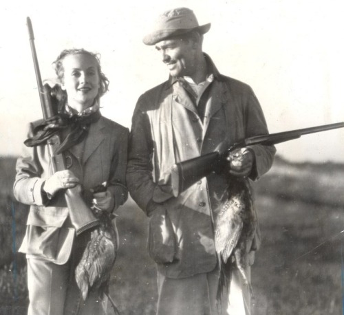 Clark Gable hunting with his wife and fellow actress Carol Lombard in 1939.  Gable described his mar