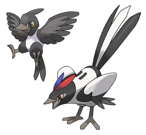 fantasticfakemon:  Magfly —> Coppie Source.   I wish there actually was a canon pokemon based on magpies