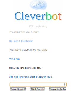 thefanisharmada:  fangirlingforeverz:  sifu-sam:  fireferretfuzzies:  pencilpaperpassion:  sonnelittle:  Omg  S C R E A M I N G    WELL BUTTER MY BUTTCHEEKS AND CALL ME A BISQUIT  -SCREAM-  CLEVERBOT IS MAKO 