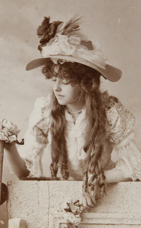 Girl in Hat with Long Curls (c. 1880-1889) - F.C. Burnham, photographer