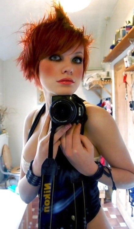 Porn Short hair redhead selfshot. photos