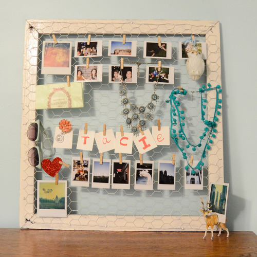 DIY Bulletin Board Tutorial by Stars for Streetlights here. This could also work as a jewelry displa