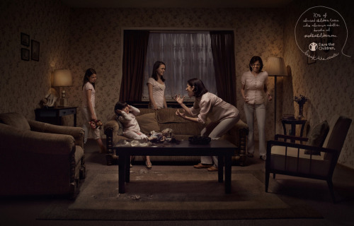 milqueyway:  queen0fcups:  immorgan:  Powerful Child Abuse Ads This campaign won a Gold Lion yesterday at Cannes. Via Mexico.  It pleases me that the middle mother is aggressively screaming. The first implies physical abuse, the last implies sexual,