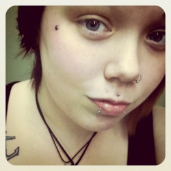 burnmeuptonight:  Microdermal anti-eyebrow (Taken with Instagram) 