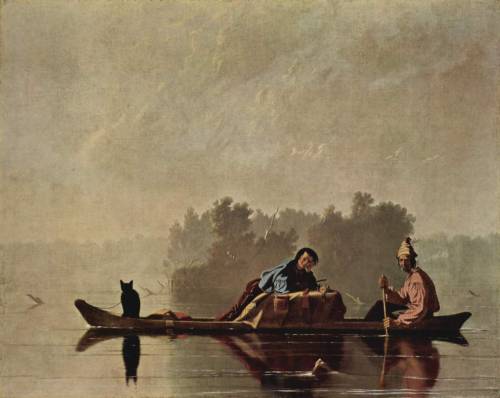 arthistoryeveryday:Fur Traders Descending the Missouri by George Caleb Bingham (1845)
