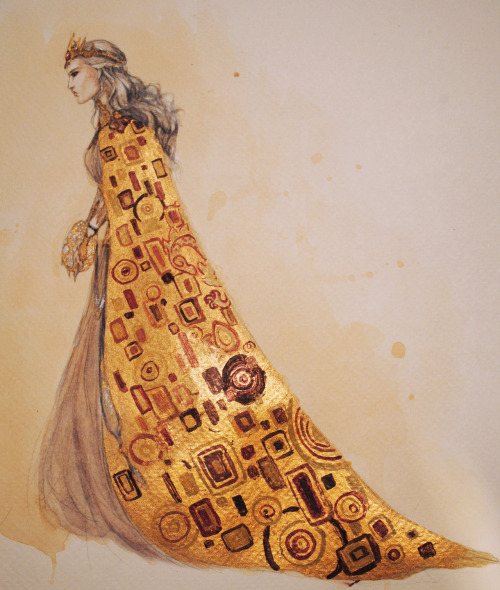 lady-of-faerietales:Daenerys Targaryen, Klimt-style.  Just a fun afternoon painting inspired by ASOI