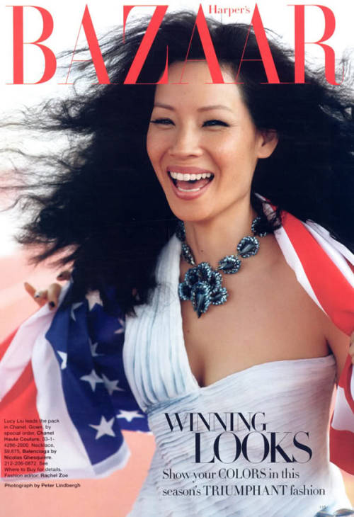 chornayavdova:Saw one of these pictures and had to track down the whole spread. Lucy Liu is gorgeous and looks amazing i