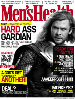 linzeestyle:  kabezonita:  The last Men’s Health Magazine issue “Thor‬’s ultimate plan to get a hard ass-gardian”   lololol. 