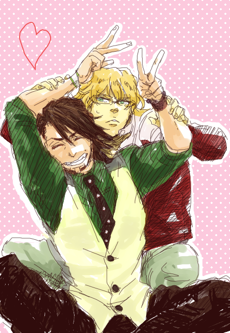 lirillith:  Kotetsu has to be physically restrained from making some kind of animal-based gesture whenever a camera is turned on the two of them.  And as Barnaby’s learning, it doesn’t always work. 