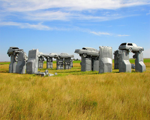 modernizing:  ‘Citihenge’, a recreation of Stonehenge made of cars, is unveiled on London’s Southbank by Skoda to launch their Citigo model. The giant sculpture provides Londoners with a meeting point to celebrate the summer solstice. Amazingly