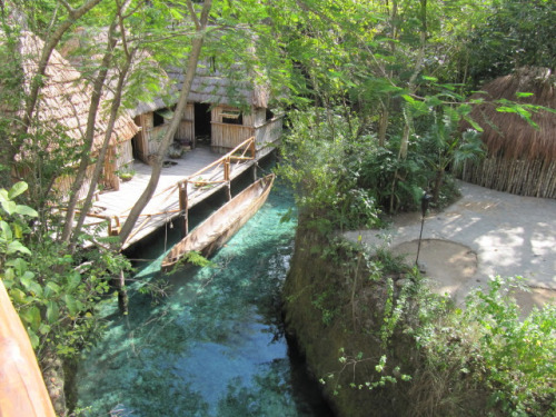 Mayan village in Xcaret, Yucatan Peninsula, Mexico (by wallygrom).