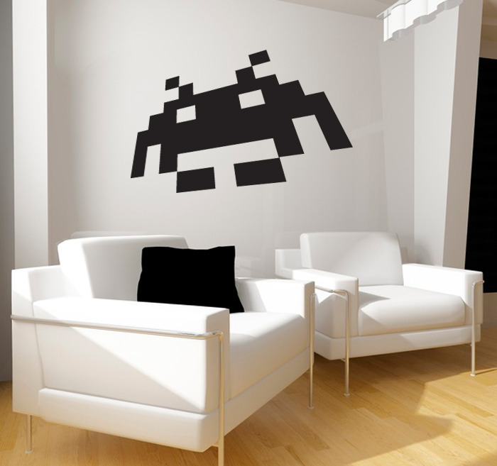 it8bit:  Giant Invader Decal Available in 30 colors at Gali Art.