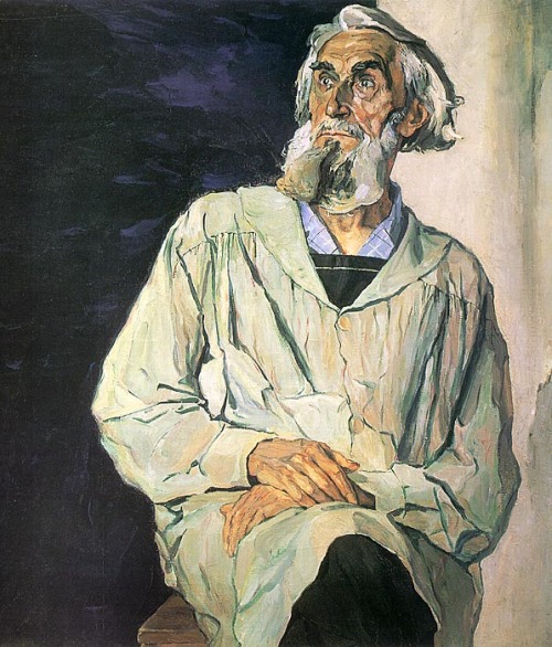 peira:  Pavel Korin:  Portrait of Sergey Konenkov (1947) via RasMarley 