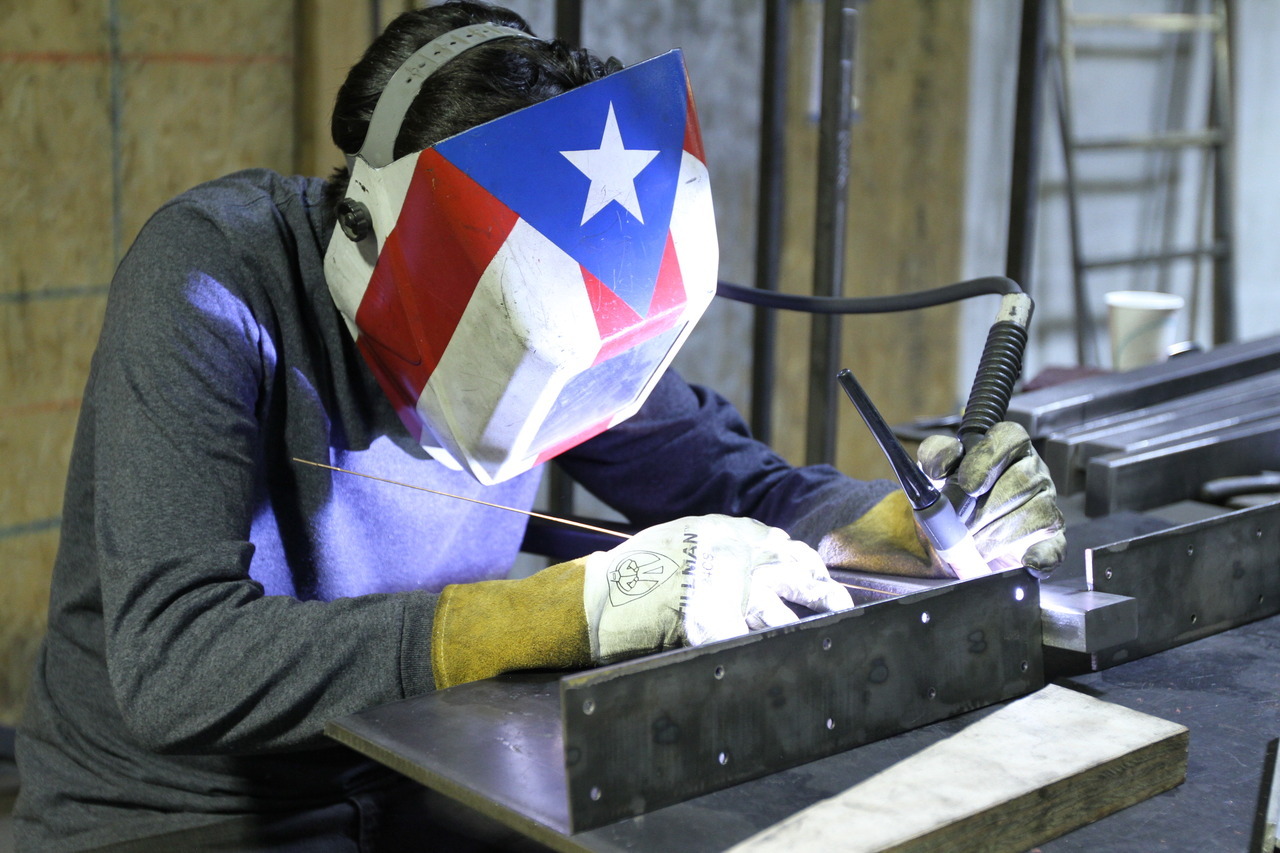 3rd Ward Instructor, Carlos Fernandez-Dieppa sporting his Puerto Rican welding mask.
Click the photo to sign up for his next class (only 3 spots left!)